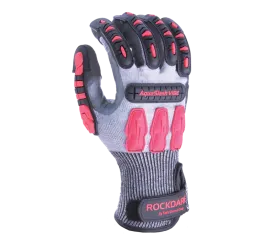 13G HDPE A4 (Wire-Core Steel) Double dipped sand foam nitrile palm coated gloves with EVA palm padding and TPR back hand