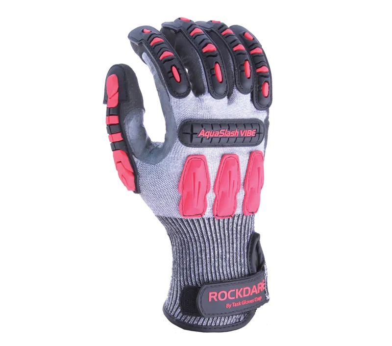 13G HDPE A4 (Wire-Core Steel) Double dipped sand foam nitrile palm coated gloves with EVA palm padding and TPR back hand