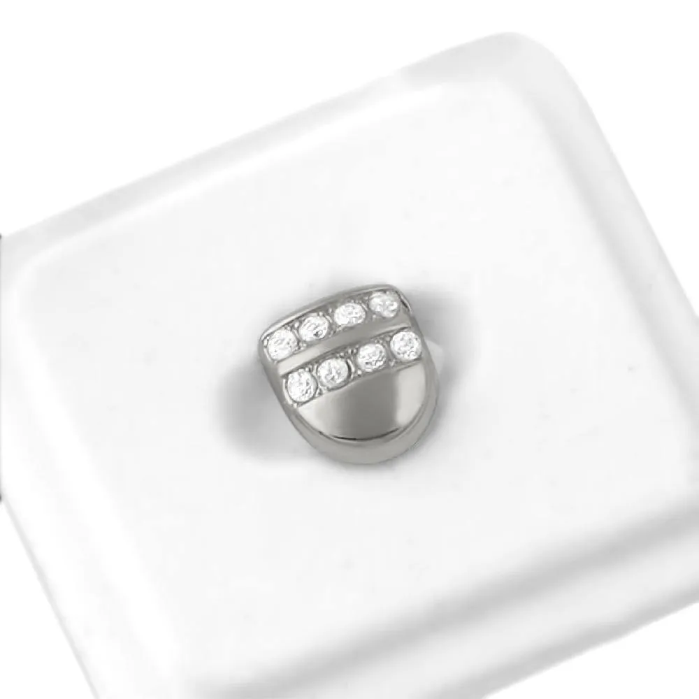 2 Row Ice Single Tooth Cap Grillz