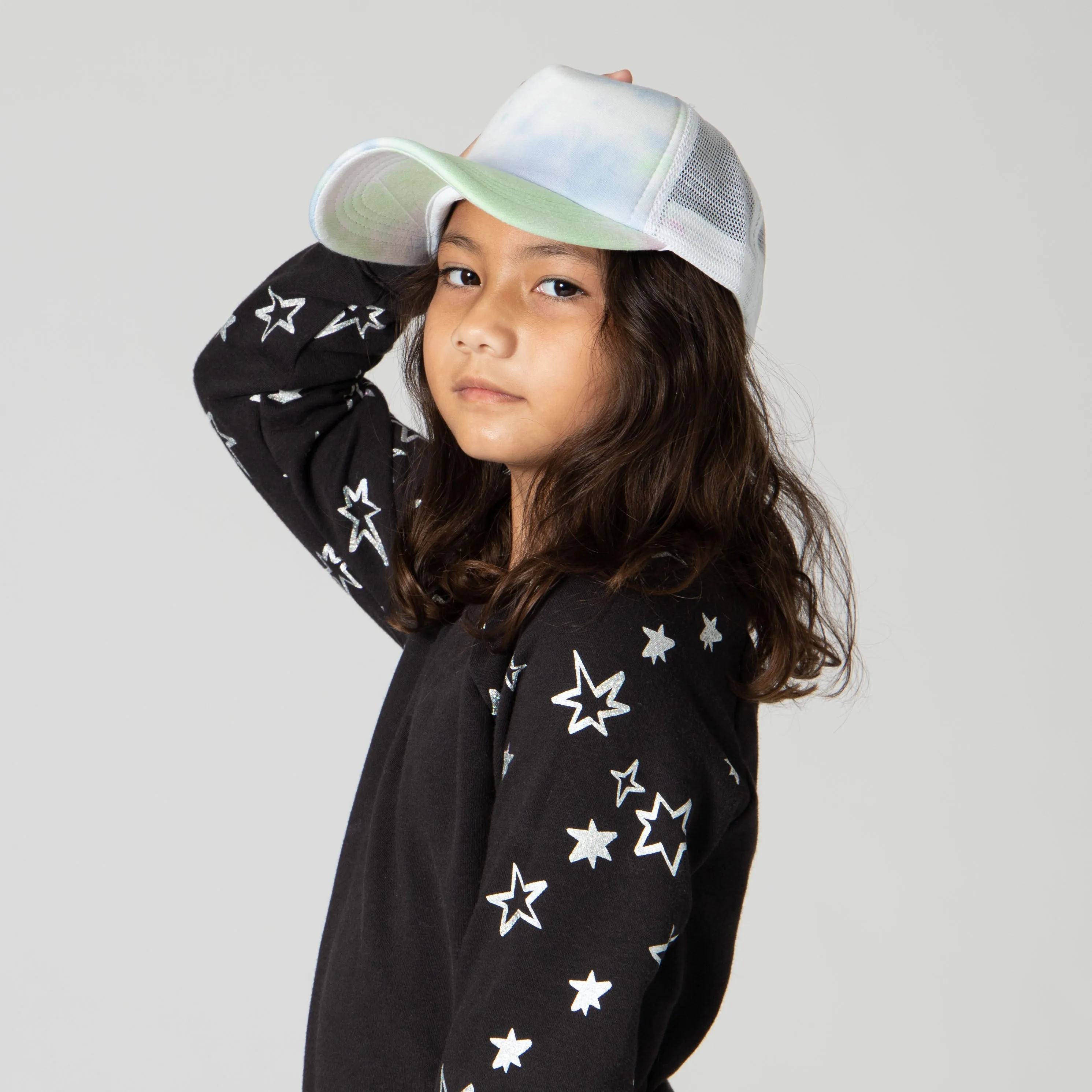 3-7 Year Tie-Dye Front and Brim Trucker Cap