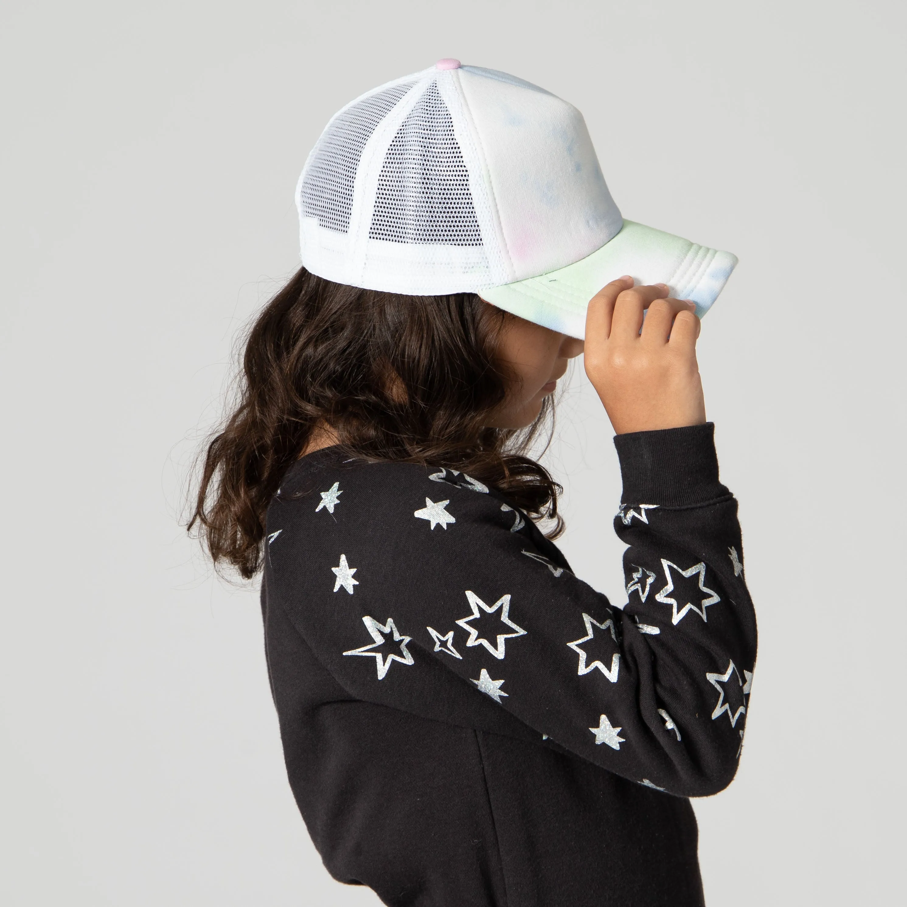 3-7 Year Tie-Dye Front and Brim Trucker Cap