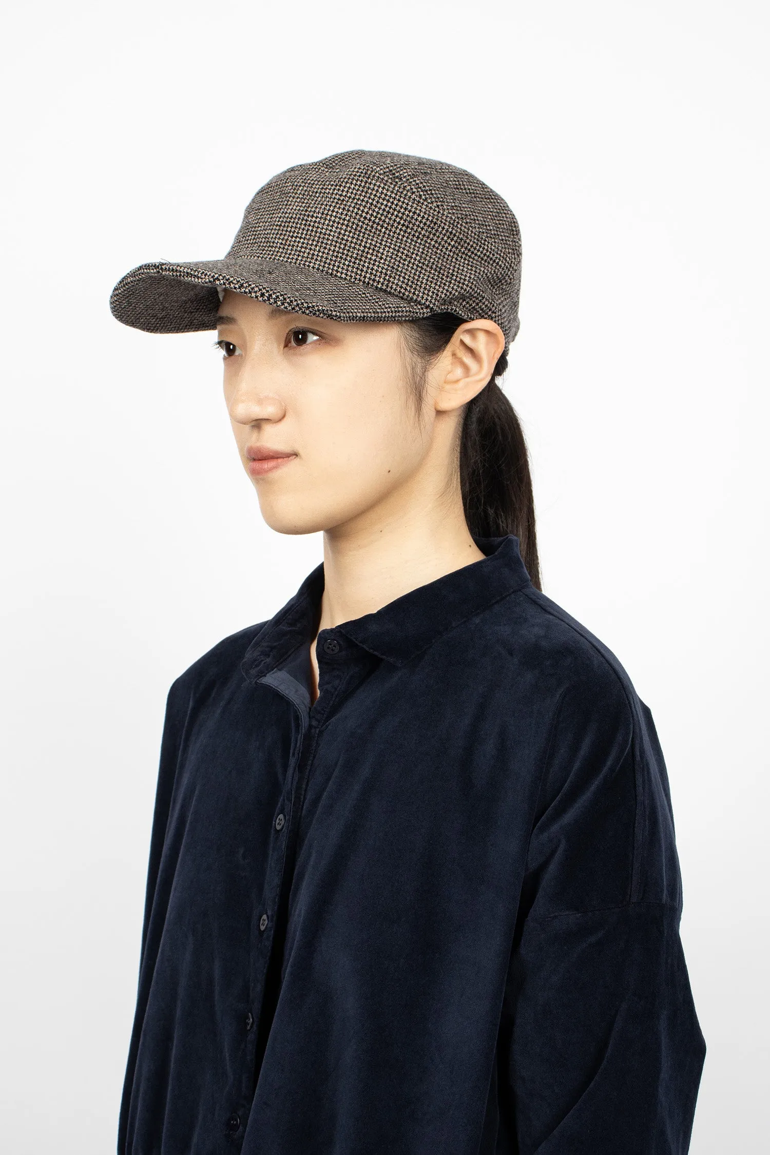 95_30 Cap Hat Pied-De-Poule Coffee