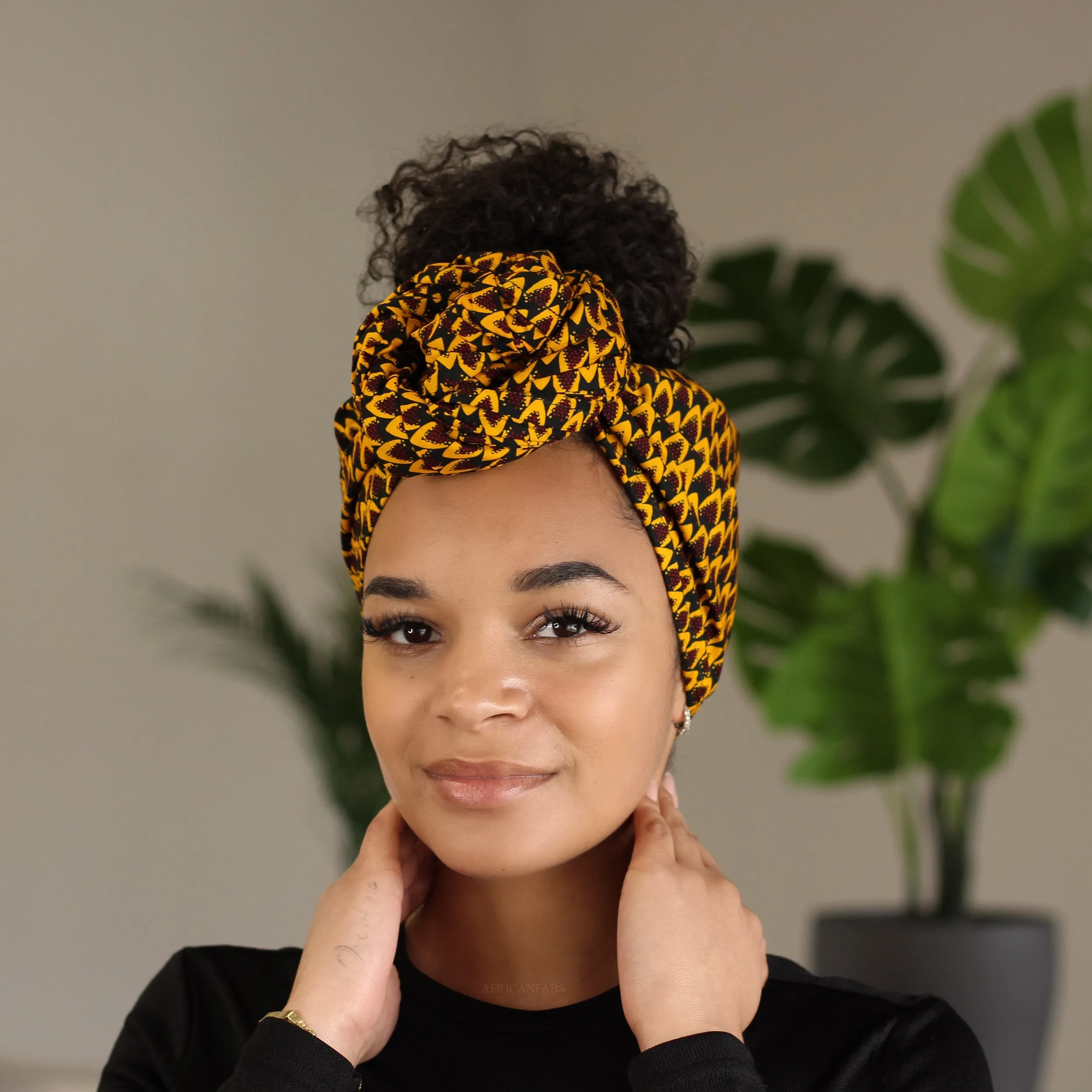 African headwrap - bronze banga nut (Vlisco)