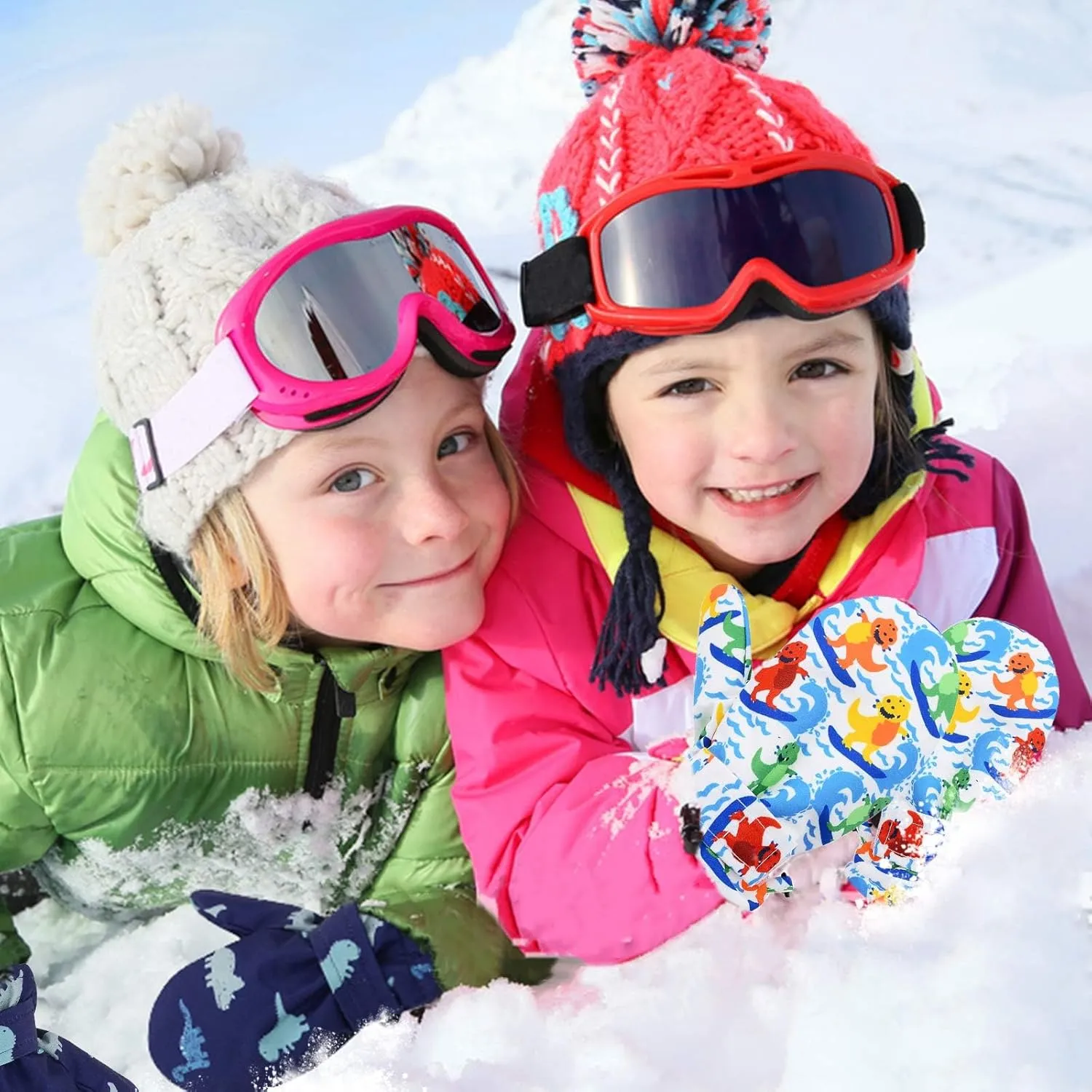 American Trends Lined Fleece Toddler Mittens Kids Winter Ski Gloves Waterproof Snow Baby Mitten for Boys Girls