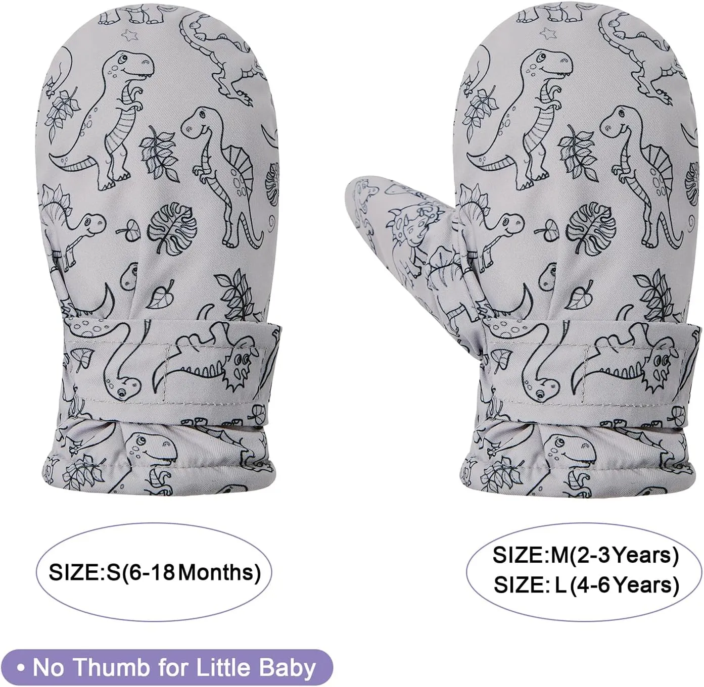 American Trends Lined Fleece Toddler Mittens Kids Winter Ski Gloves Waterproof Snow Baby Mitten for Boys Girls