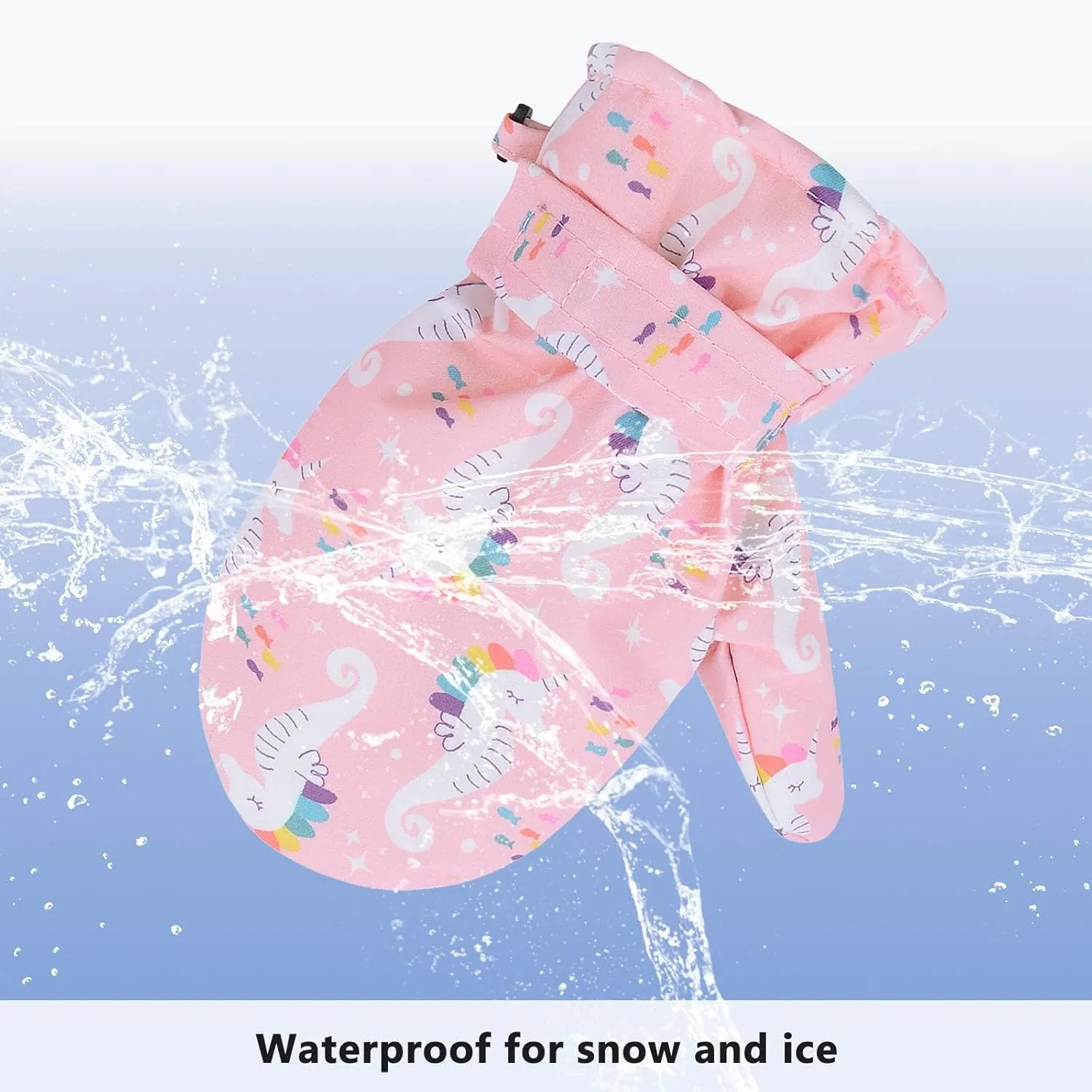American Trends Lined Fleece Toddler Mittens Kids Winter Ski Gloves Waterproof Snow Baby Mitten for Boys Girls
