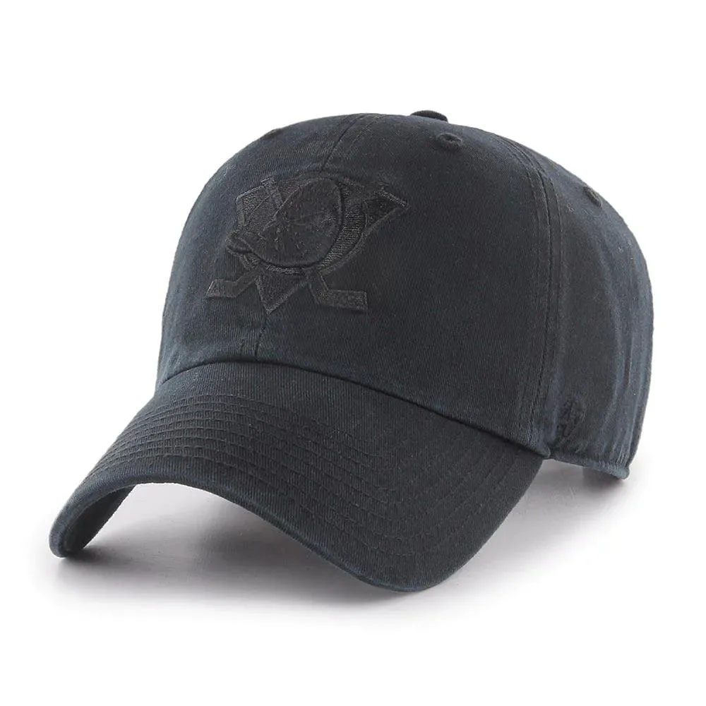 Anaheim Ducks Black on Black NHL Clean Up Snapback Cap by 47