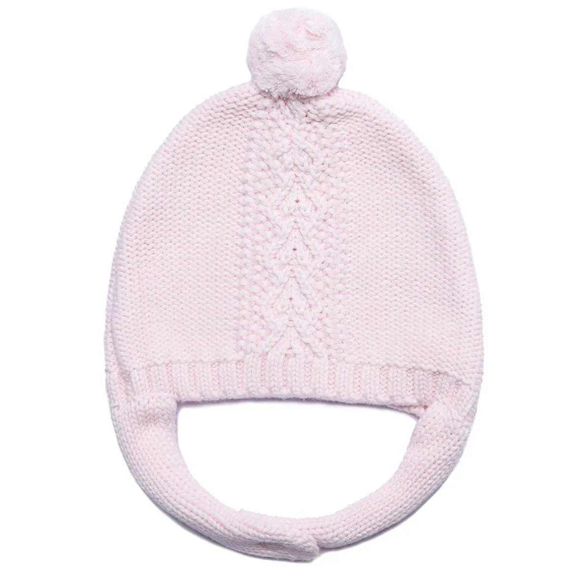 Angel Dear, Cable Pilot Hat - Pale Pink