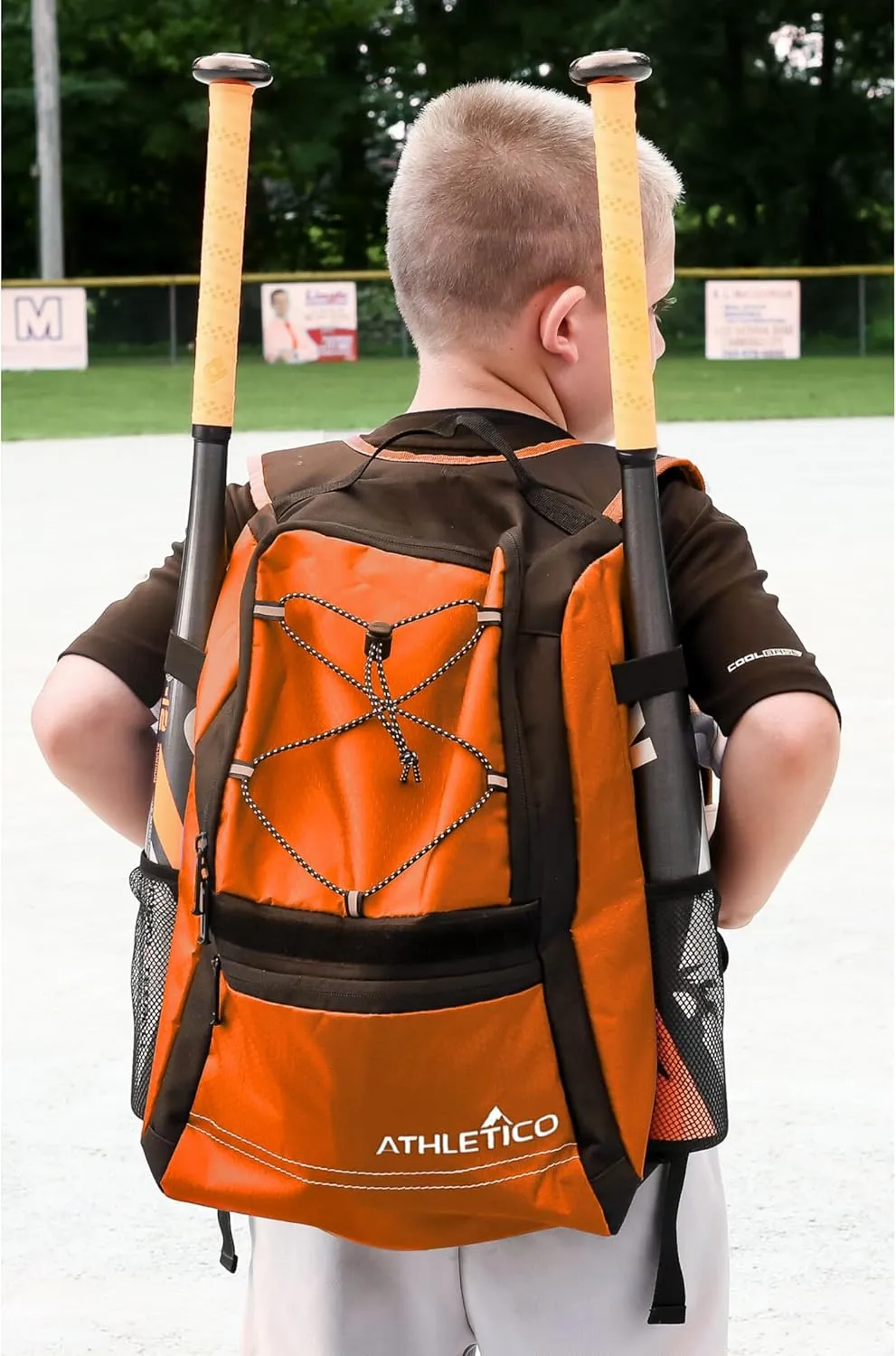 Athletico Youth Baseball Bag - Bat Backpack for Baseball, T-Ball & Softball Equipment & Gear | Holds Bat, Helmet, Glove | Fence Hook
