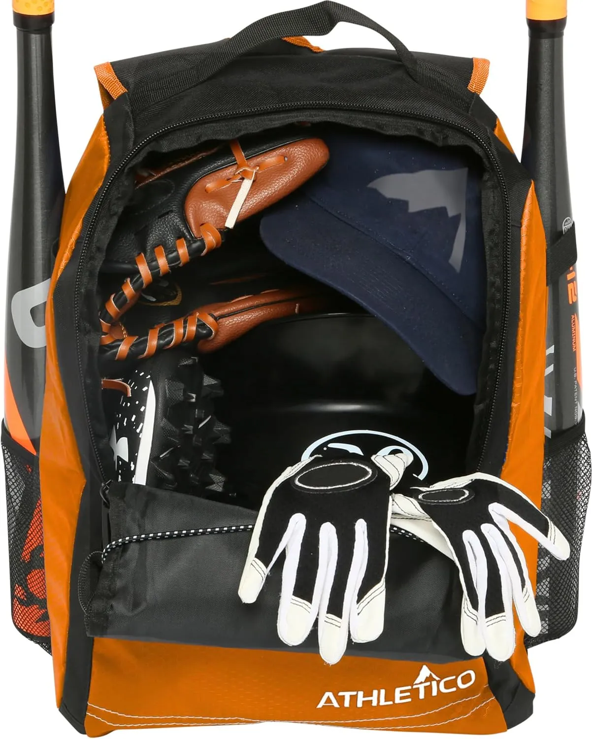 Athletico Youth Baseball Bag - Bat Backpack for Baseball, T-Ball & Softball Equipment & Gear | Holds Bat, Helmet, Glove | Fence Hook