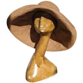 AUDREY |  5 Inches Shapeable Wide Brim Raffia Hat | Tan