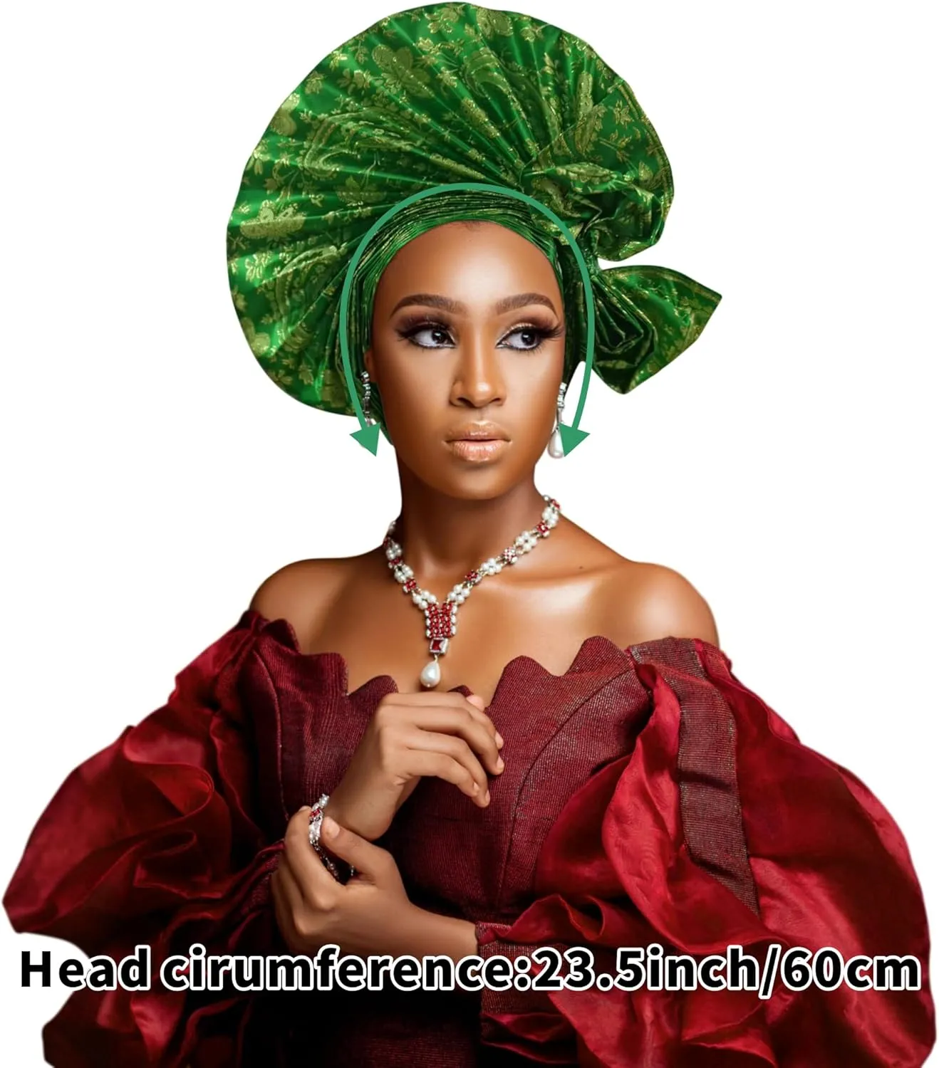 Auto Gele African Head Tie of Nigeria ASO Oke Headwraps Hat Turban Wedding Party Handmade Elegant Hair Wear Cap for Women