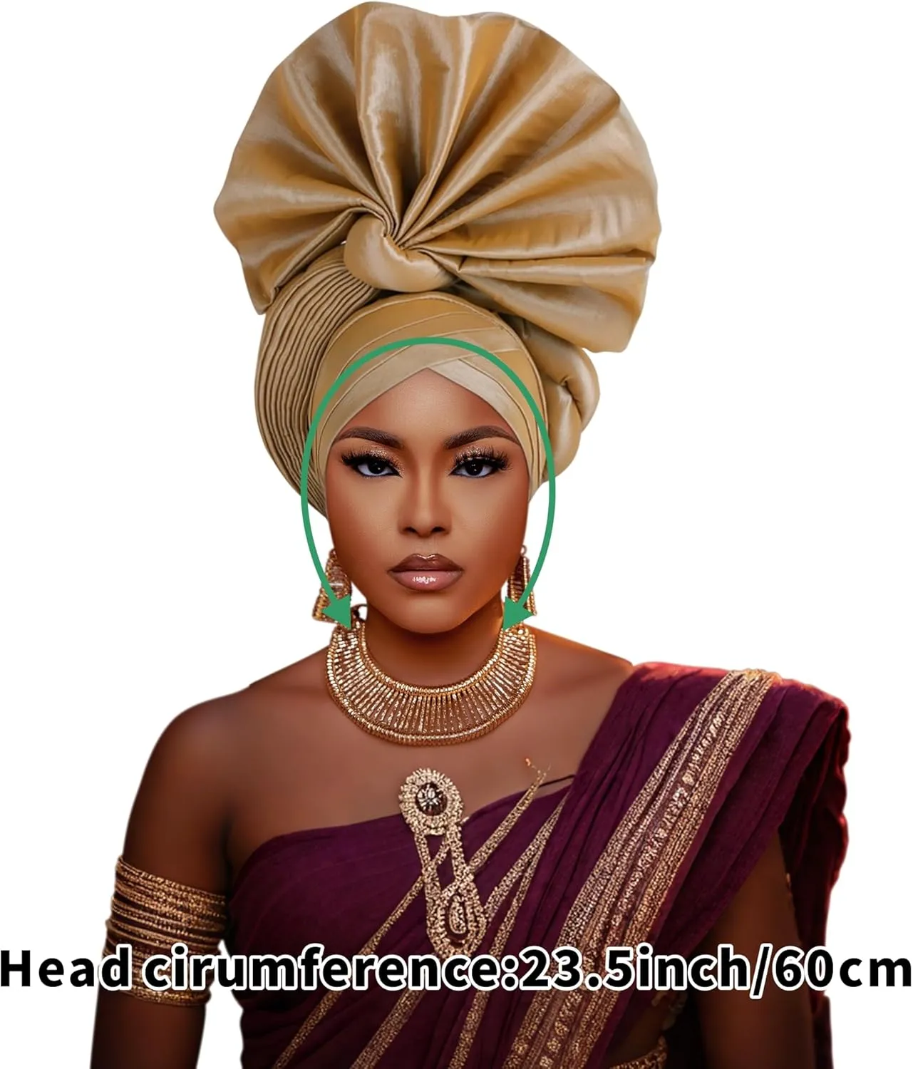 Auto Gele African Head Tie of Nigeria ASO Oke Headwraps Hat Turban Wedding Party Handmade Elegant Hair Wear Cap for Women
