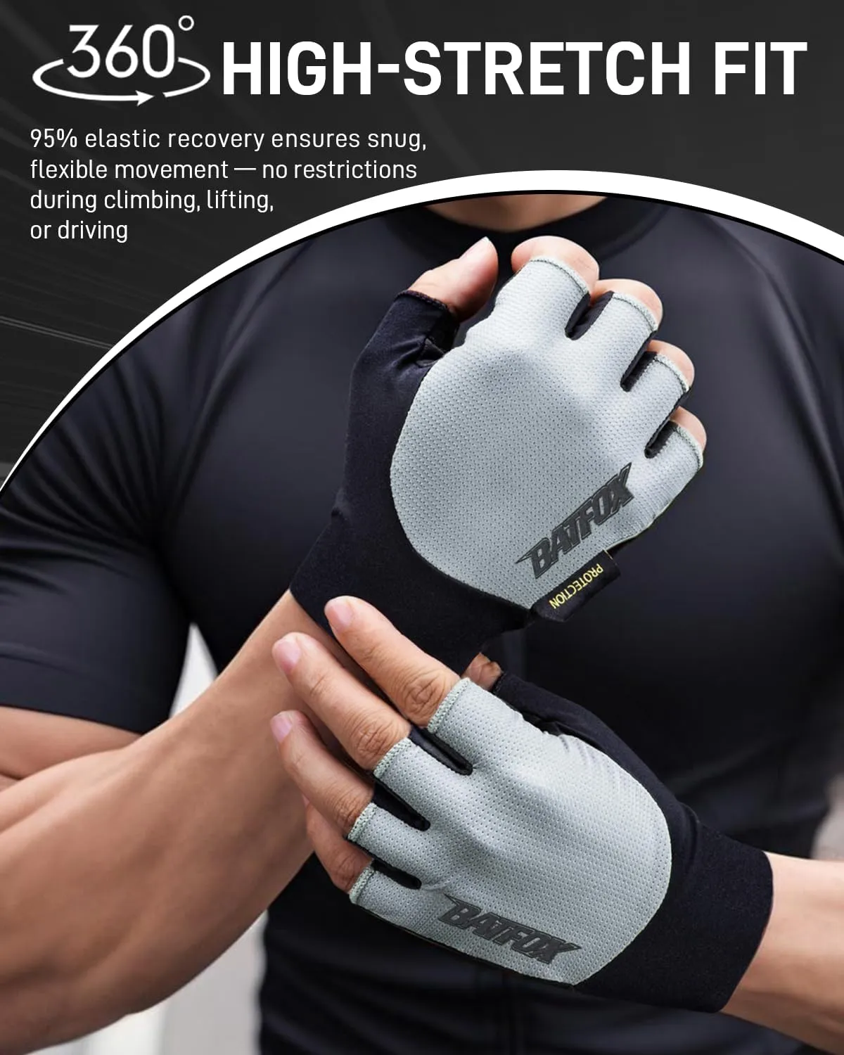 BATFOX Cycling Gloves for Men Women Road Mountain Bike Riding Gloves - Anti-Slip Bike Glove for Fitness Cycling Training Outdoor Sports