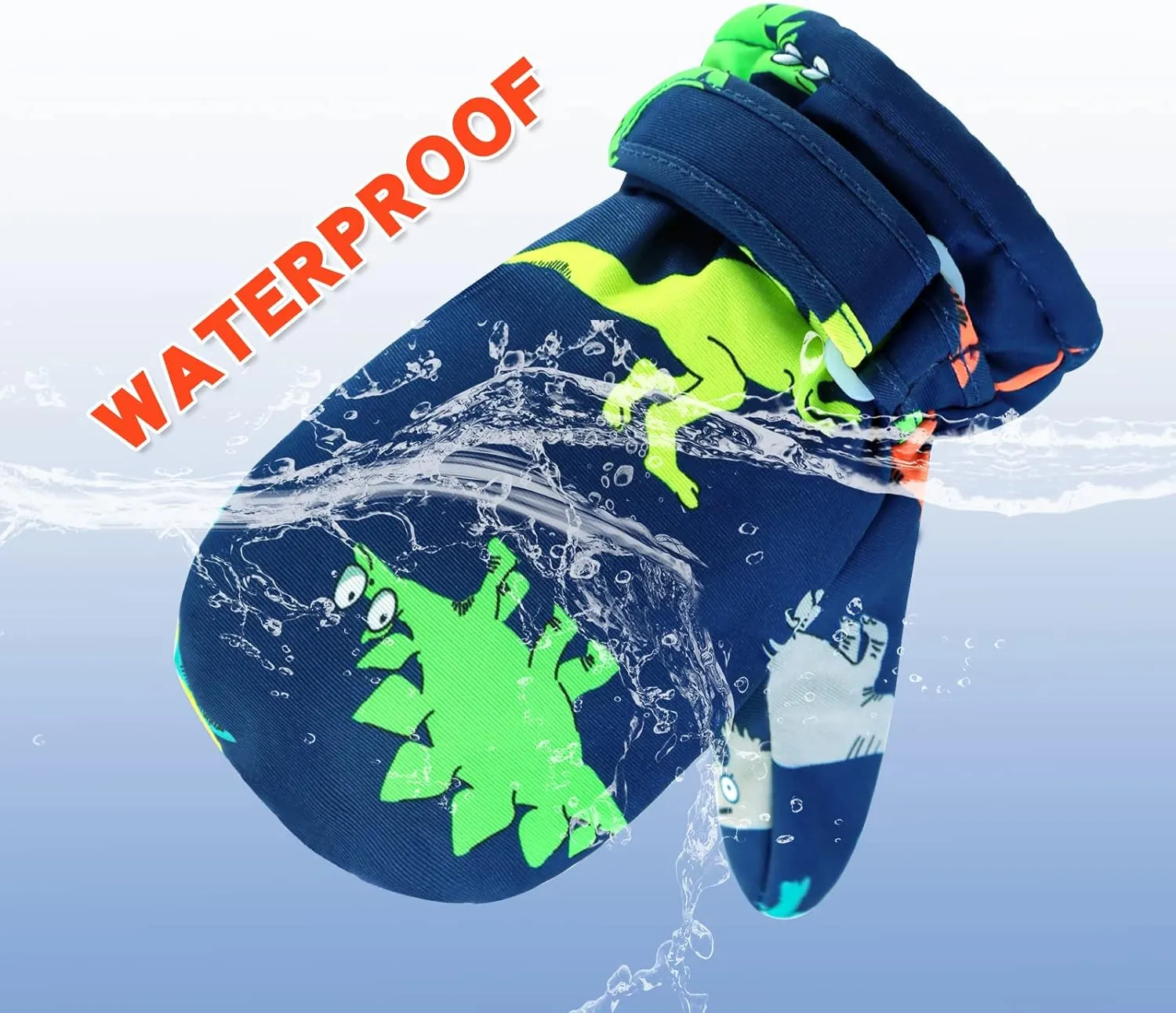 BAVST Toddler Waterproof Mittens Fleece Lined Baby Boys Girls Winter Warm Glove Kids Snow Infant Ski Mitten for 3M-5T