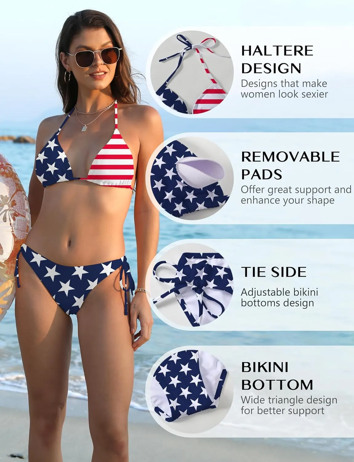 Bikini Sets for Women Sexy Two Piece Bathing Suit Halter Triangle Bikinis String Tie Sid Swimsuits for Women 2025