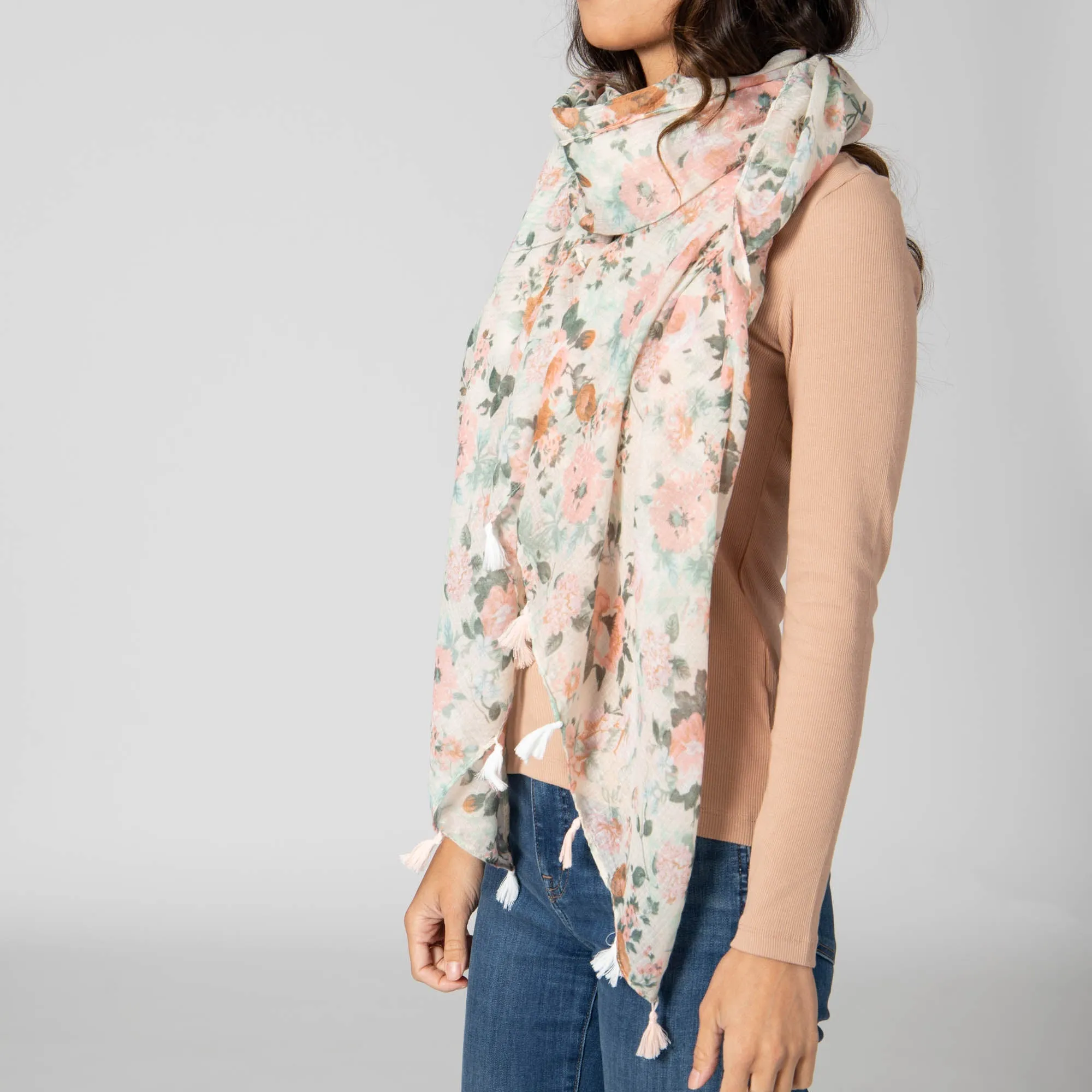 Botanical Gardens - Light Weight Woven Soft Floral Scarf