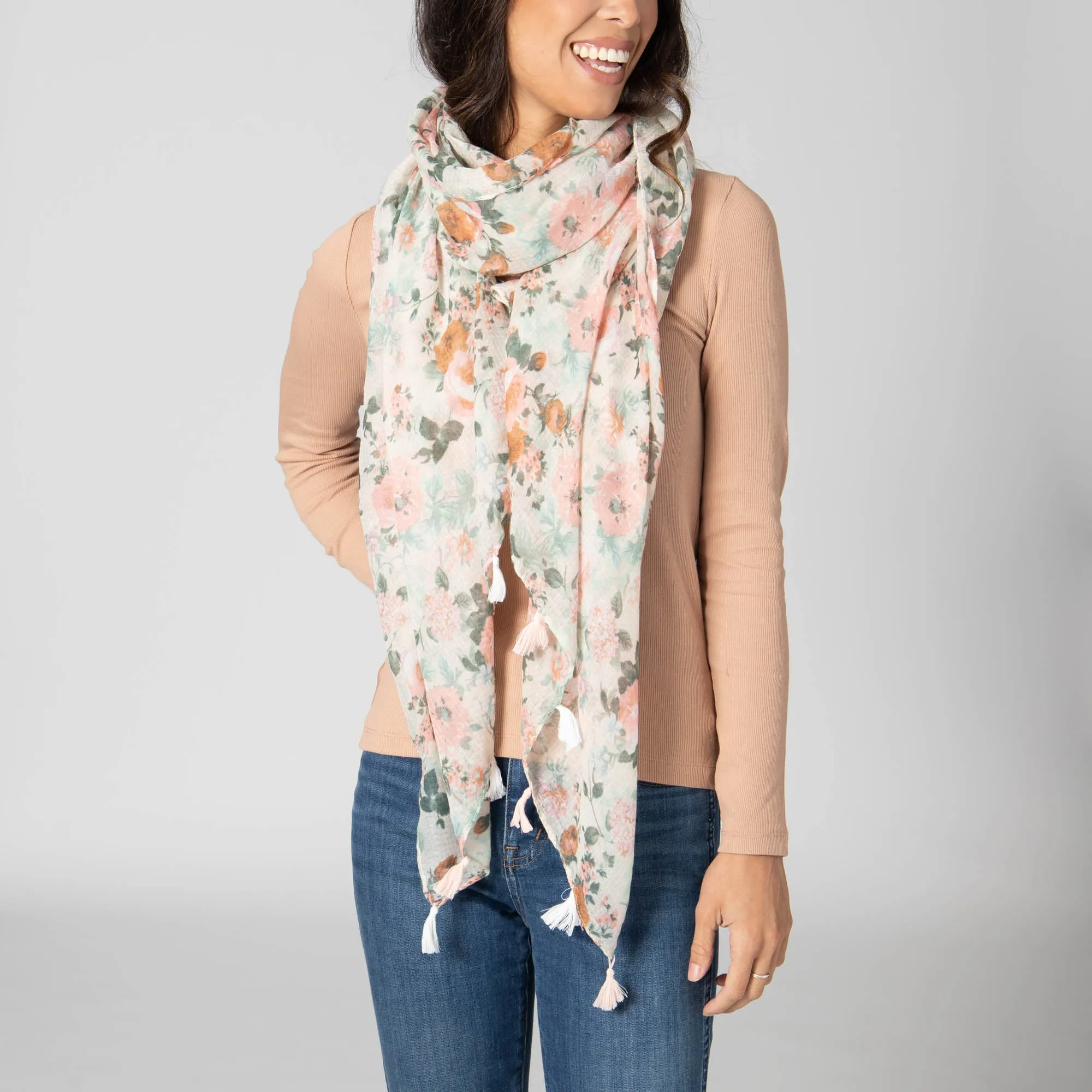 Botanical Gardens - Light Weight Woven Soft Floral Scarf