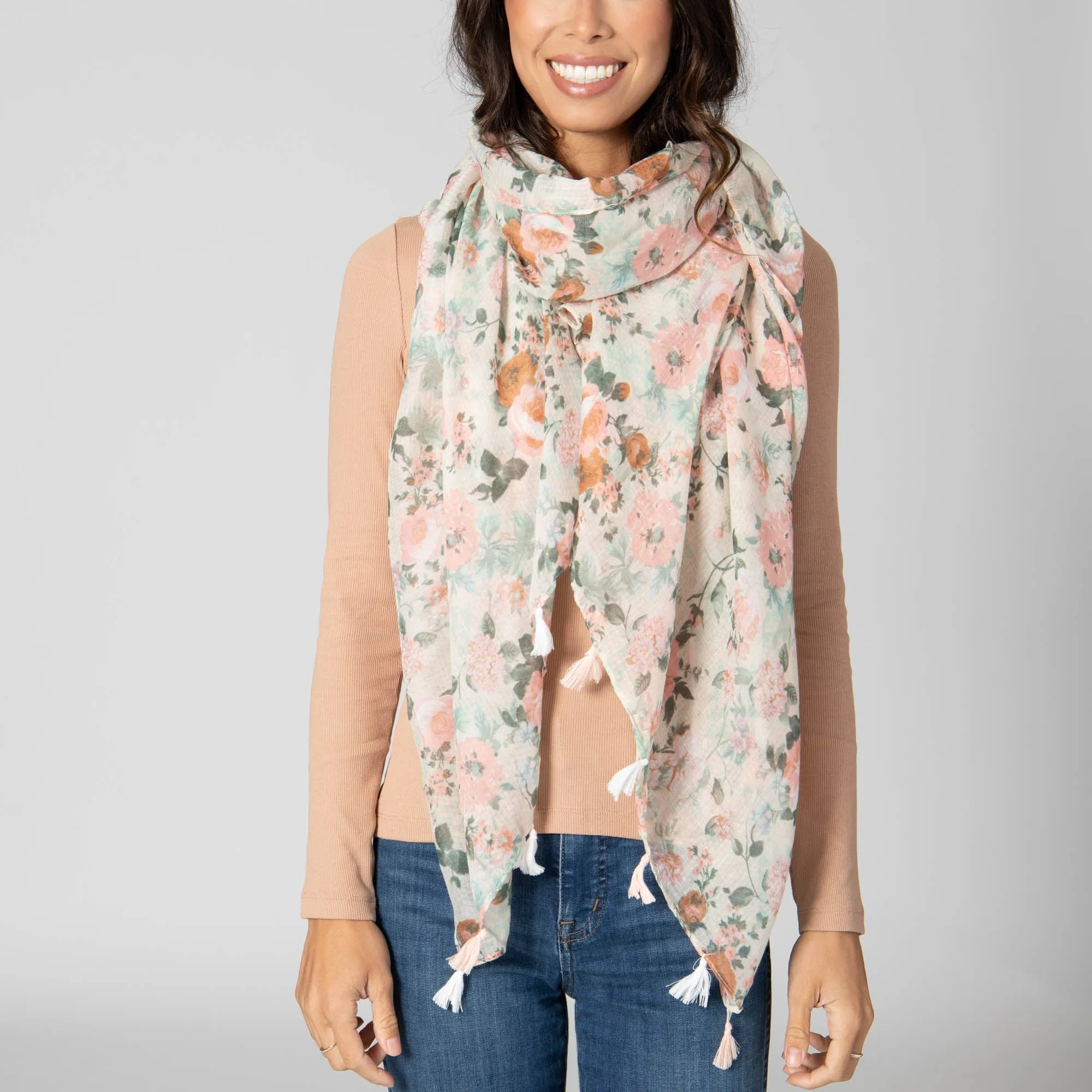 Botanical Gardens - Light Weight Woven Soft Floral Scarf