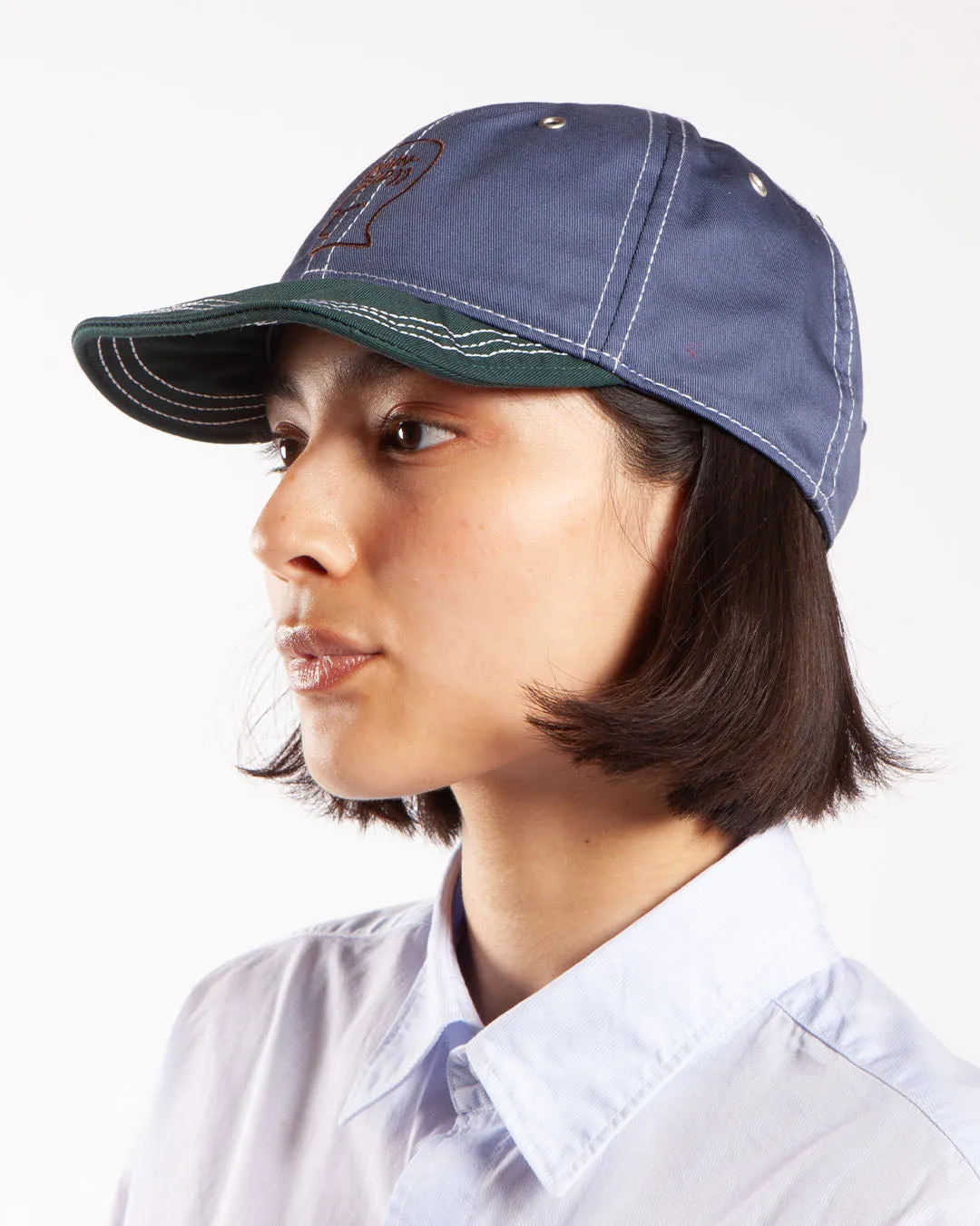 Brain Dead Wire Brim 6 Panel Hat Slate Blue