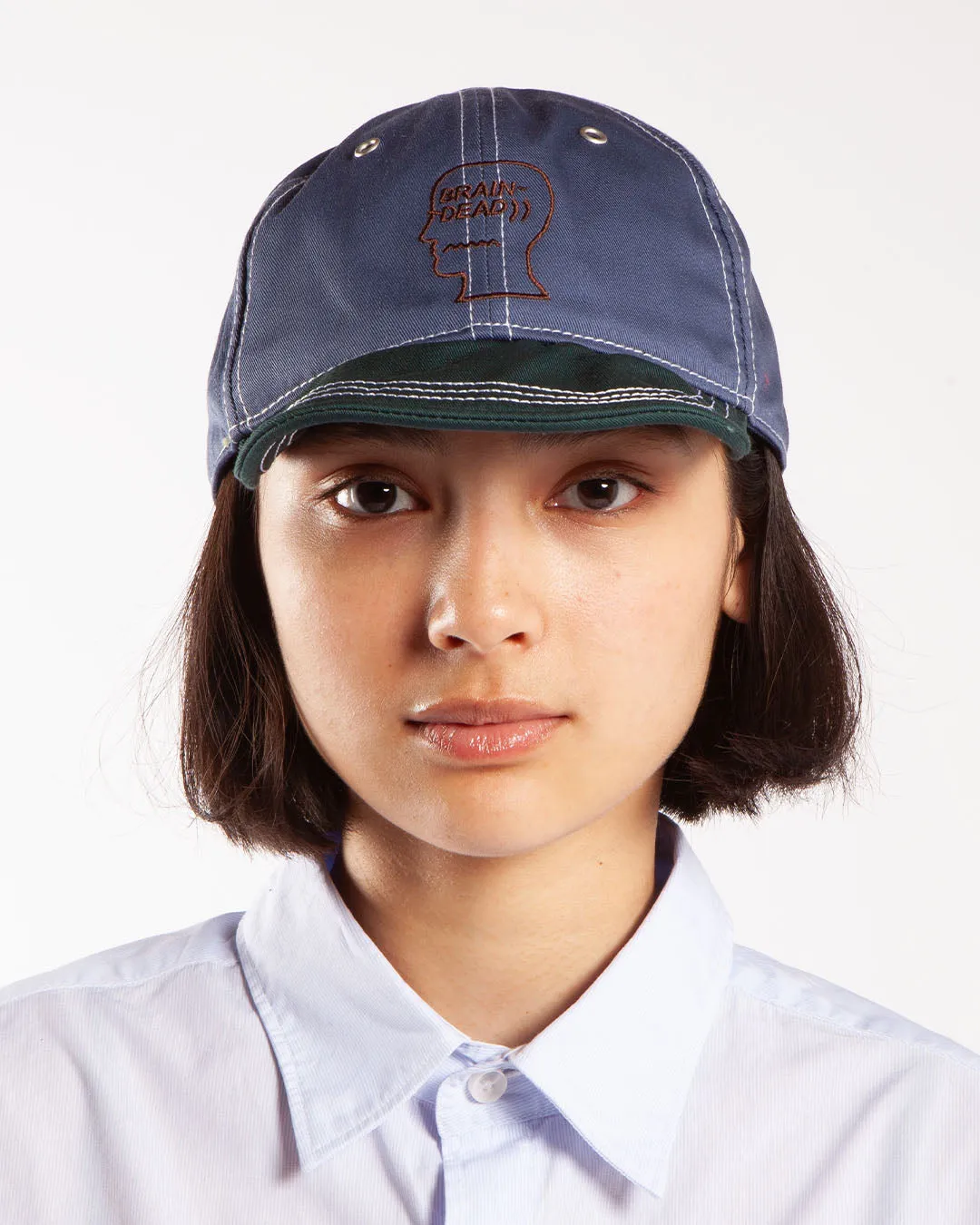 Brain Dead Wire Brim 6 Panel Hat Slate Blue