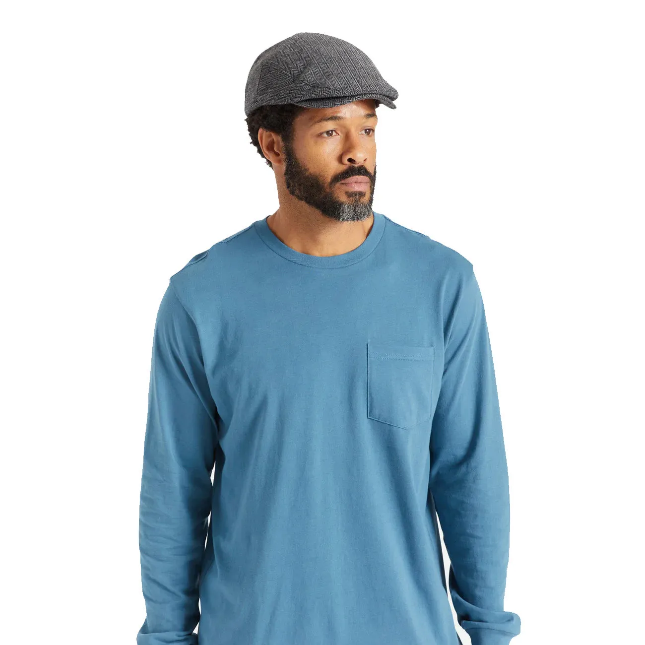 Brixton Hooligan Cap Grey Black Herringbone