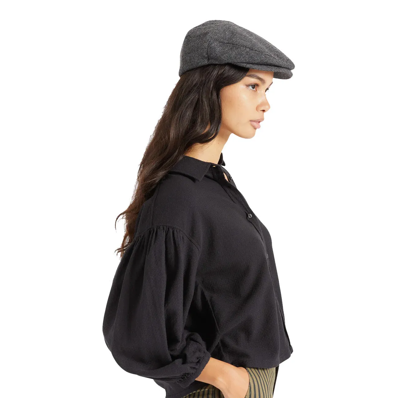 Brixton Hooligan Cap Grey Black Herringbone