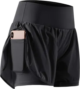 CADMUS 2 in 1 Women's Workout Shorts for Athletic Gym Running Shorts with Phone Pockets