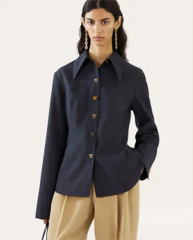 Camille Shirt Wool Blend Suiting Slate