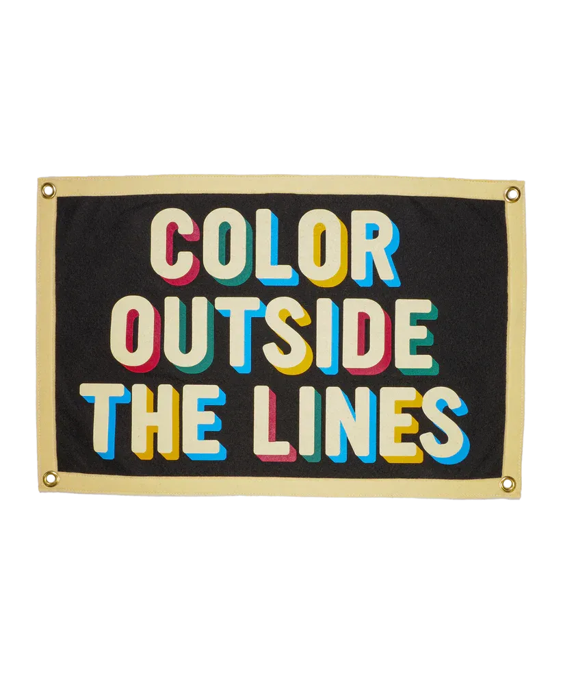 Color Outside the Lines Camp Flag - Oxford Pennant