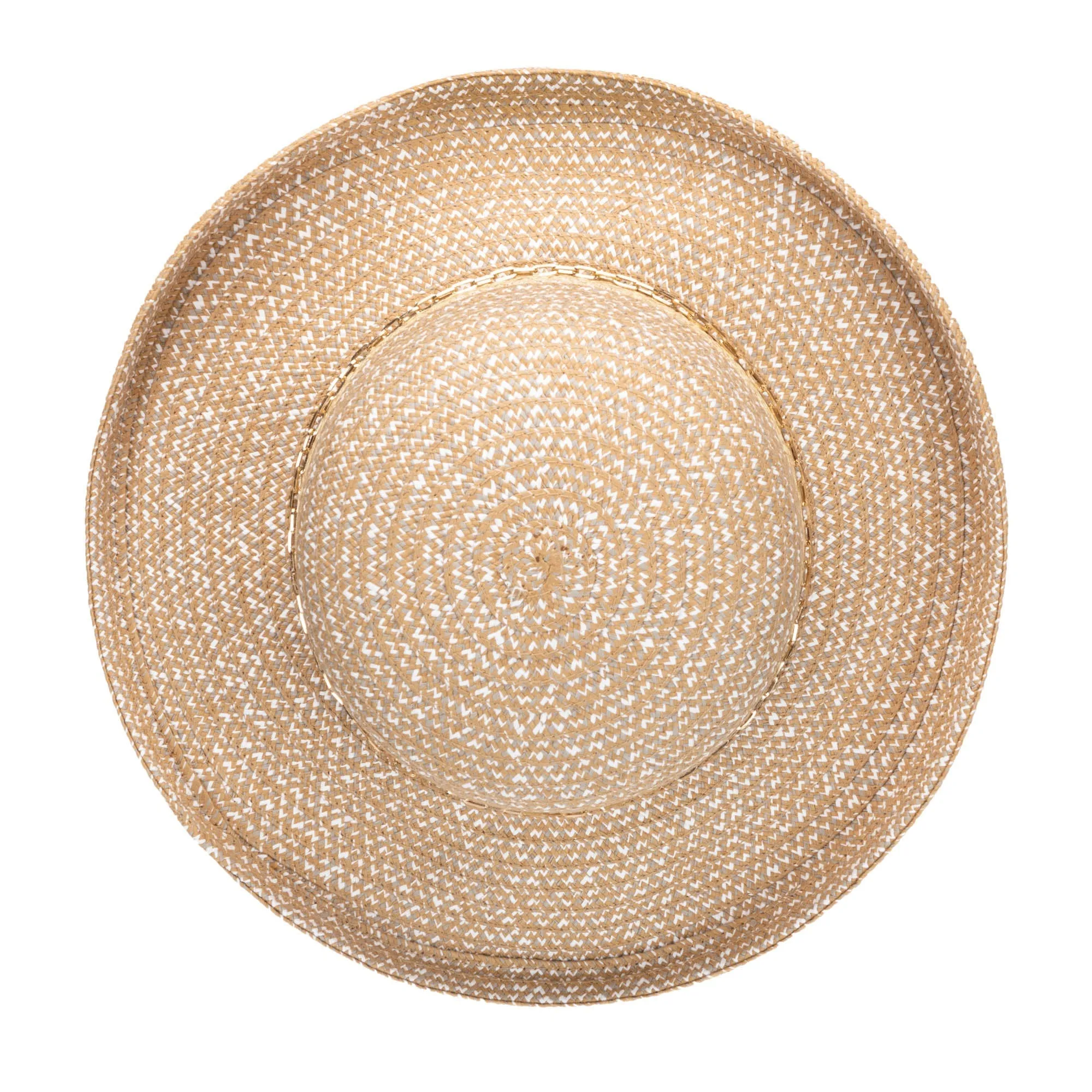 Cora - Women's Ultrabraid Turned Up Kettle Brim with Gold Chain Trim
