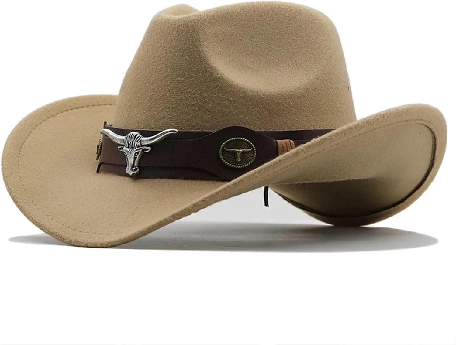Cowboy Hat Western Cowboy Hat 3 Sizes Woolen Jazz Top Hat Men Ethnic Style Ribbon Felt Cap Riding Fedora Hat