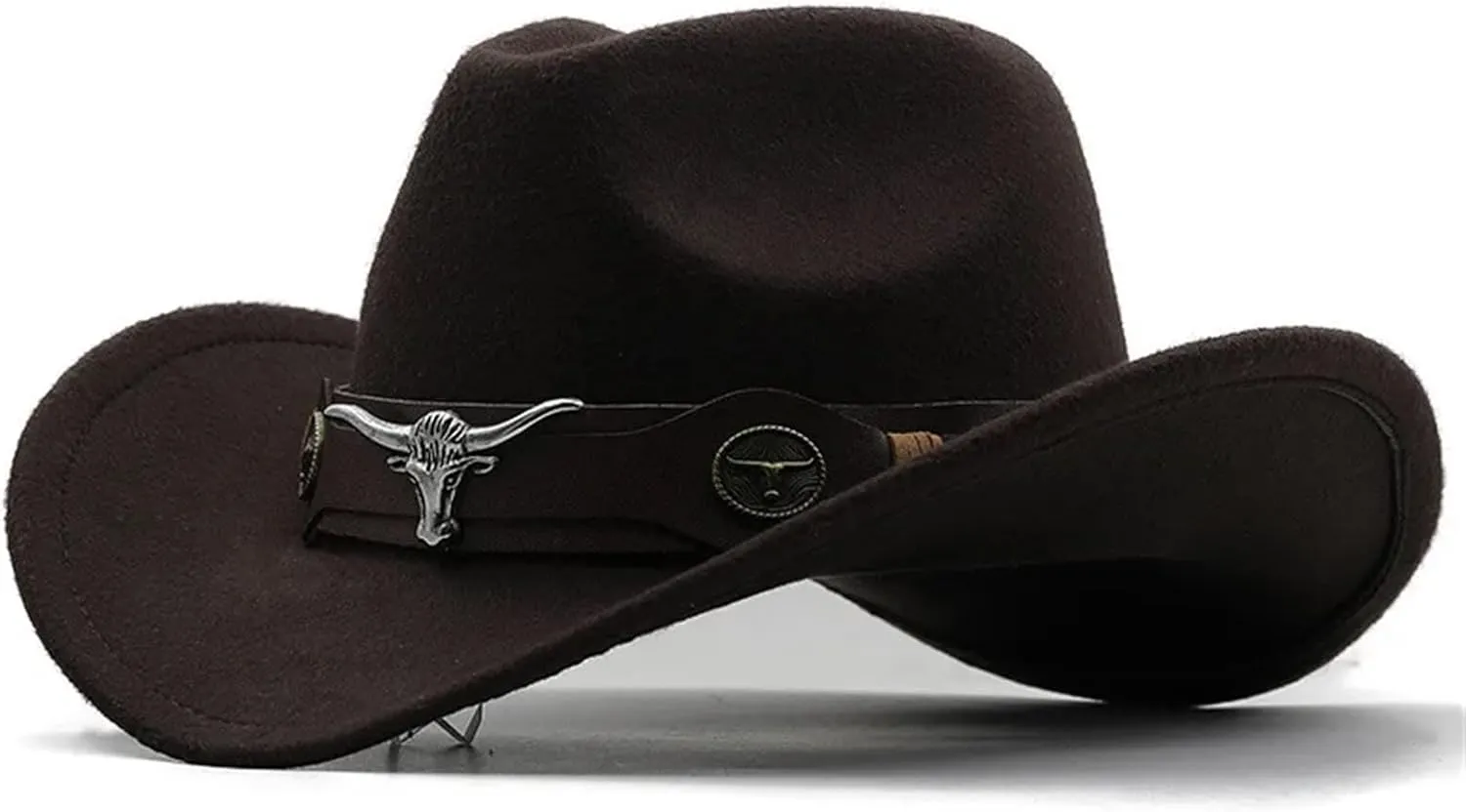 Cowboy Hat Western Cowboy Hat 3 Sizes Woolen Jazz Top Hat Men Ethnic Style Ribbon Felt Cap Riding Fedora Hat