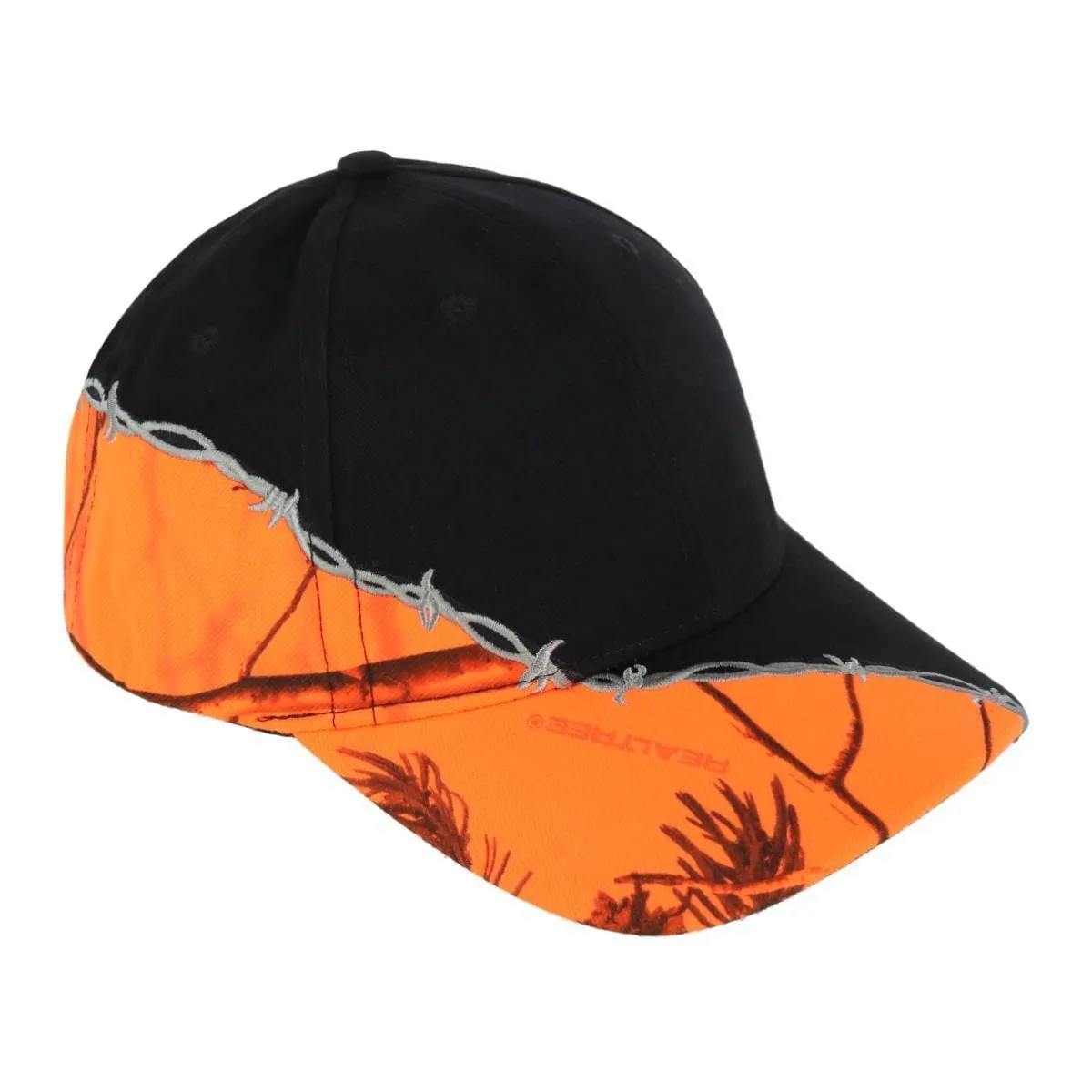 CTM® Kati Unisex Barbed Wire Embroidered Camo Baseball Cap