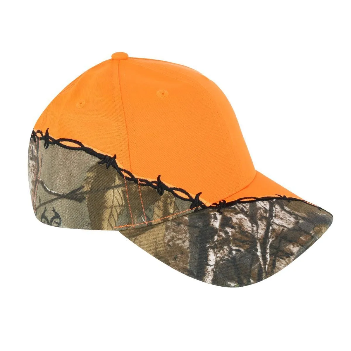 CTM® Kati Unisex Barbed Wire Embroidered Camo Baseball Cap