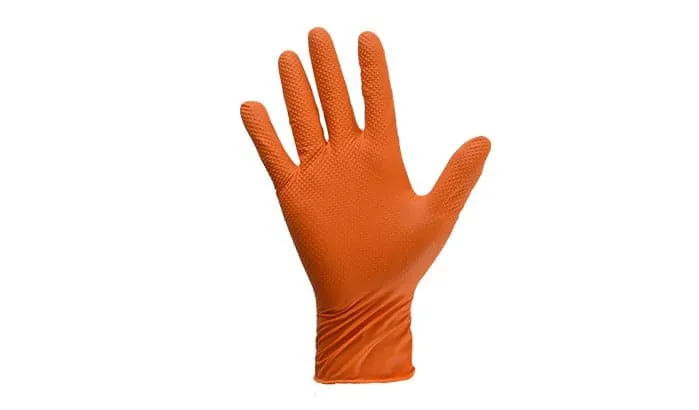 Disposable Gloves INTCO, Diamond Textured Black Nitrile Gloves  CINNBK8