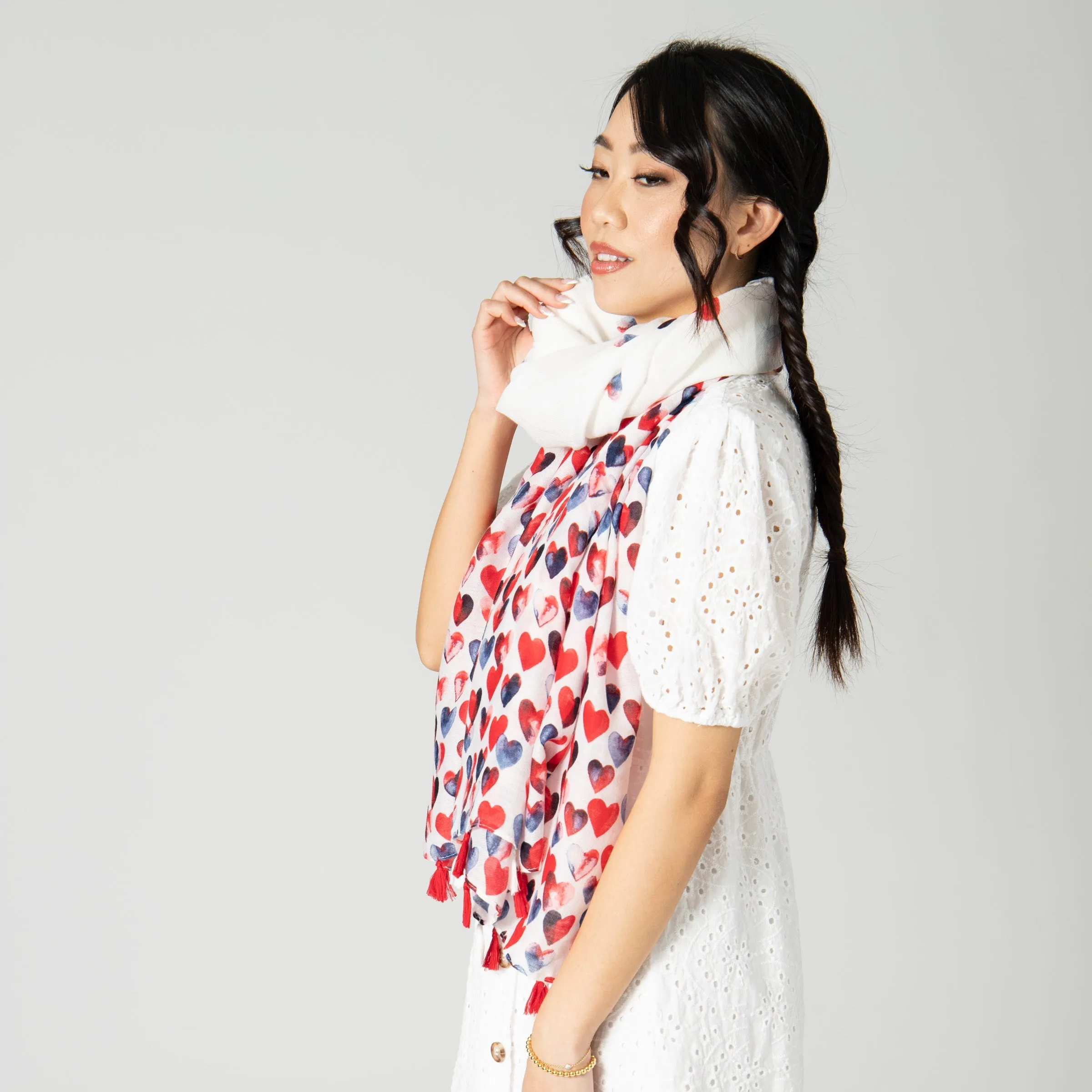 Ella Heart Print Scarf