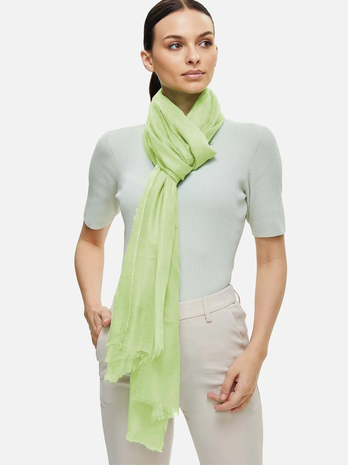 Featherlight Sprout Cashmere Scarf