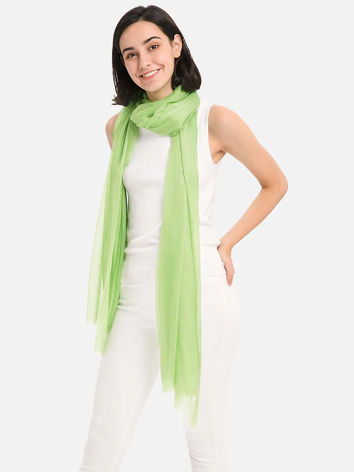Featherlight Sprout Cashmere Scarf