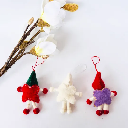 Felt Angel Ornament Set of Three