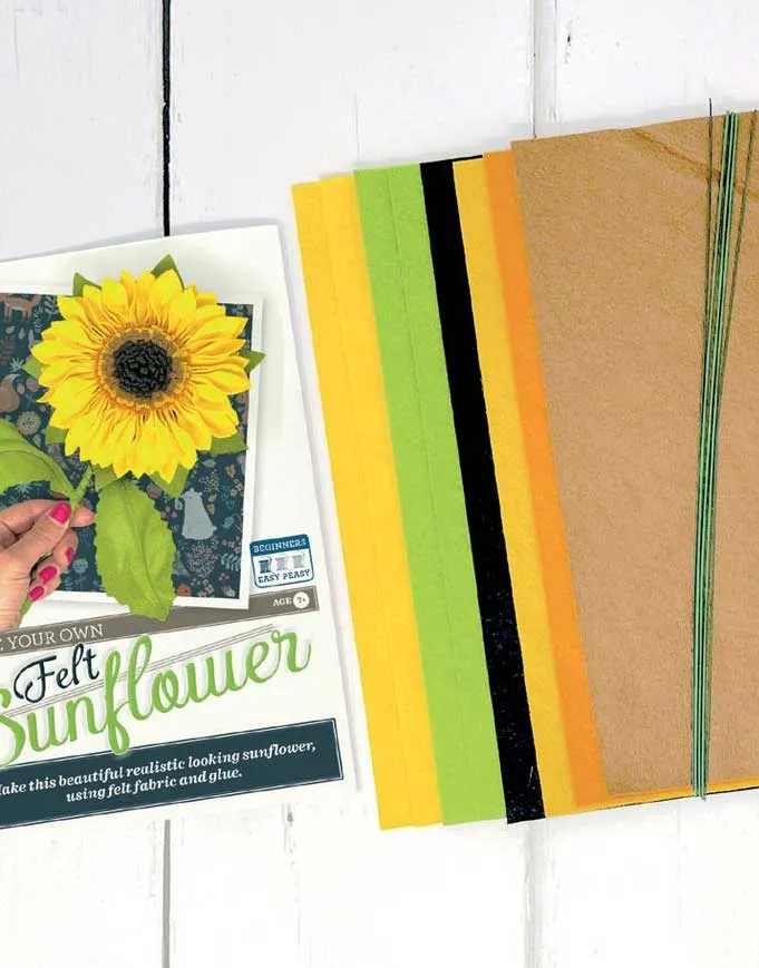 Felt Sunflower Craft Kit, Crafty Kit Company