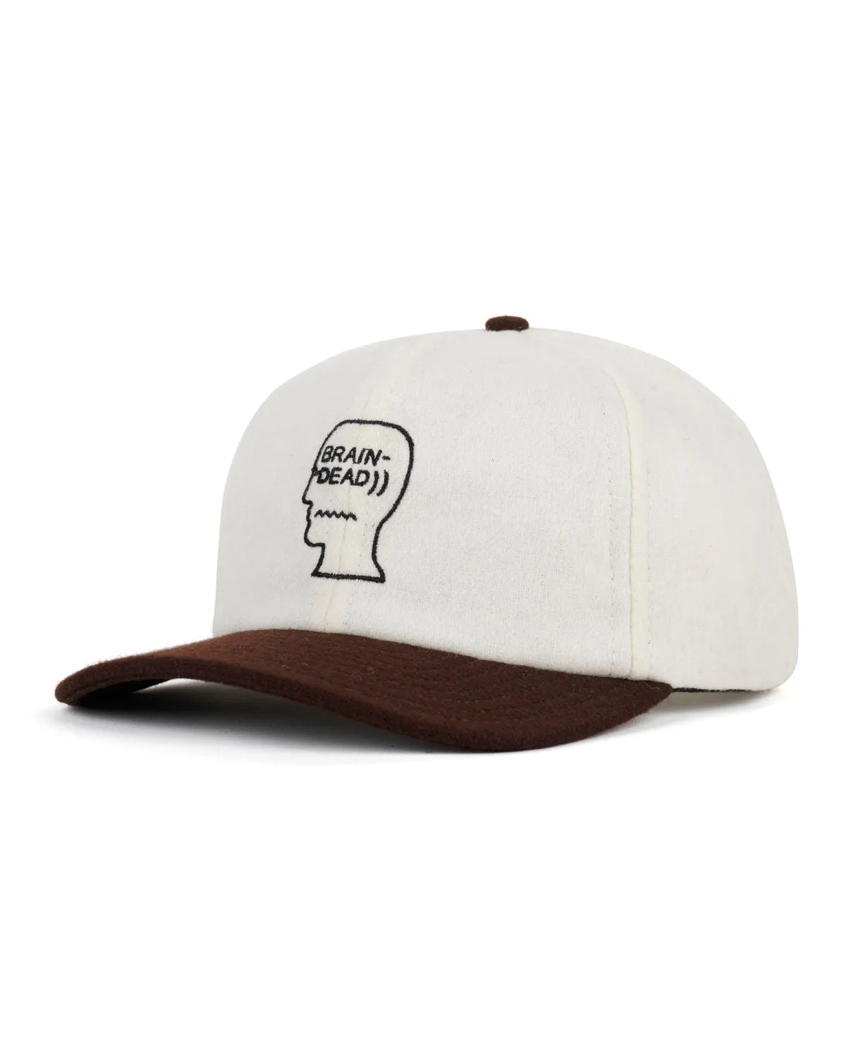 Flannel Classic Logohead 6 Panel Hat - Cream/Brown