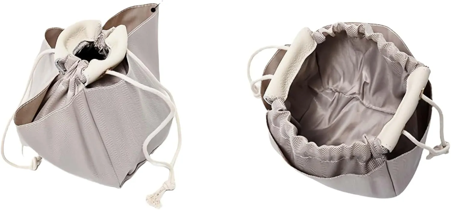 Genuine Leather Bucket Bag for Women - Textured Drawstring Closure Tote in Elegant Simplicity Gift
