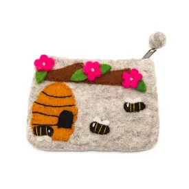 Gringo Felt Fair Trade Purse with Bees and Hive