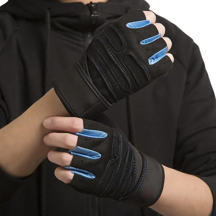 Gym Gloves Heavyweight Sports Exercise Weight Lifting Gloves Body Building Training Sport Fitness Gloves, Size:M(Red)