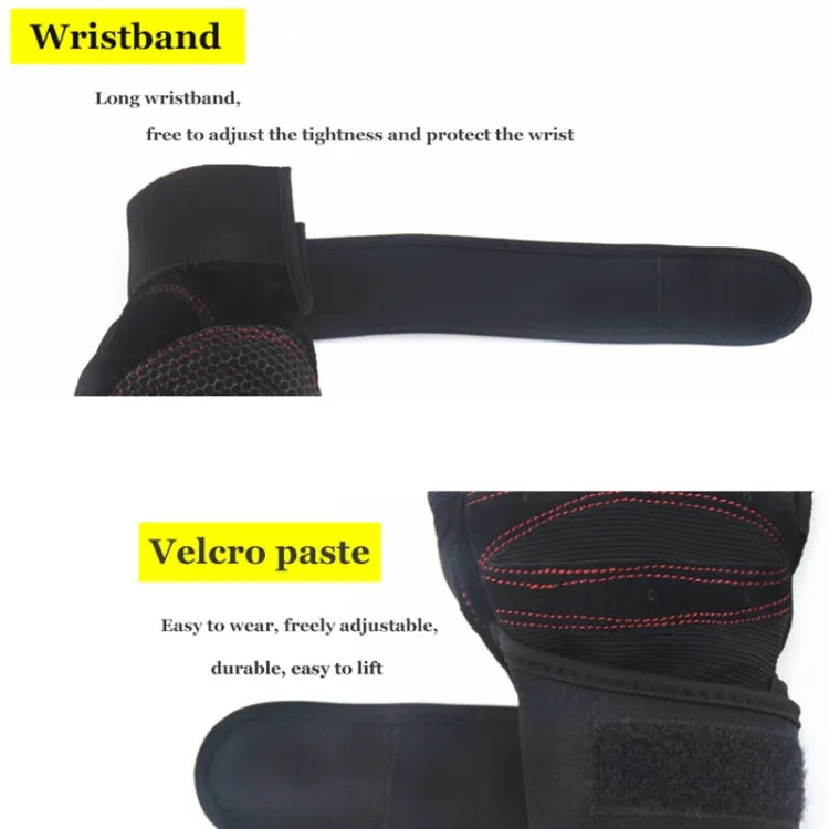 Gym Gloves Heavyweight Sports Exercise Weight Lifting Gloves Body Building Training Sport Fitness Gloves, Size:M(Red)