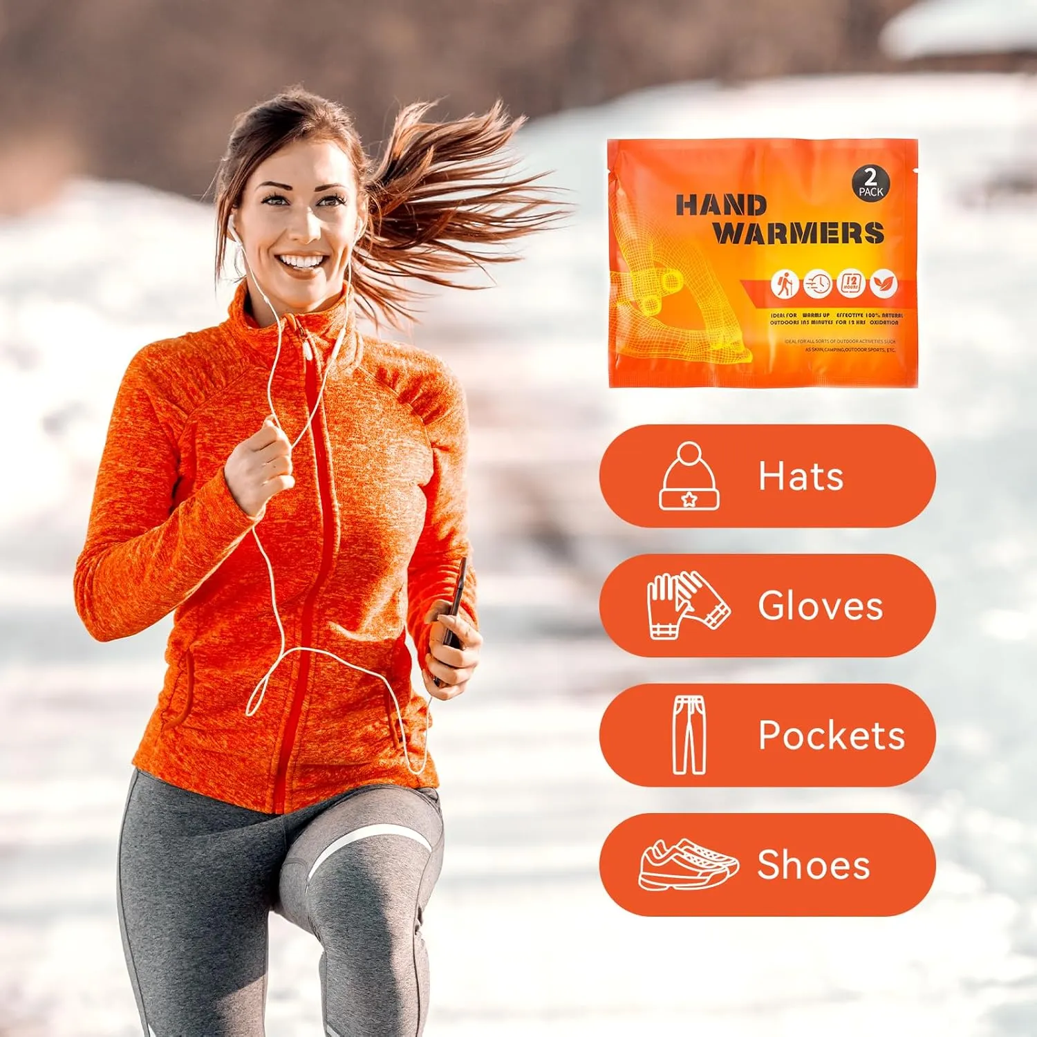 Hand Warmers, Air Activated Hand Warmer DisposableNatural Odorless Hand Warmer Long Lasting Heat, 10 Counts Individual Natural Odorless Handwarmers Pack, Multipurpose Body Warmers