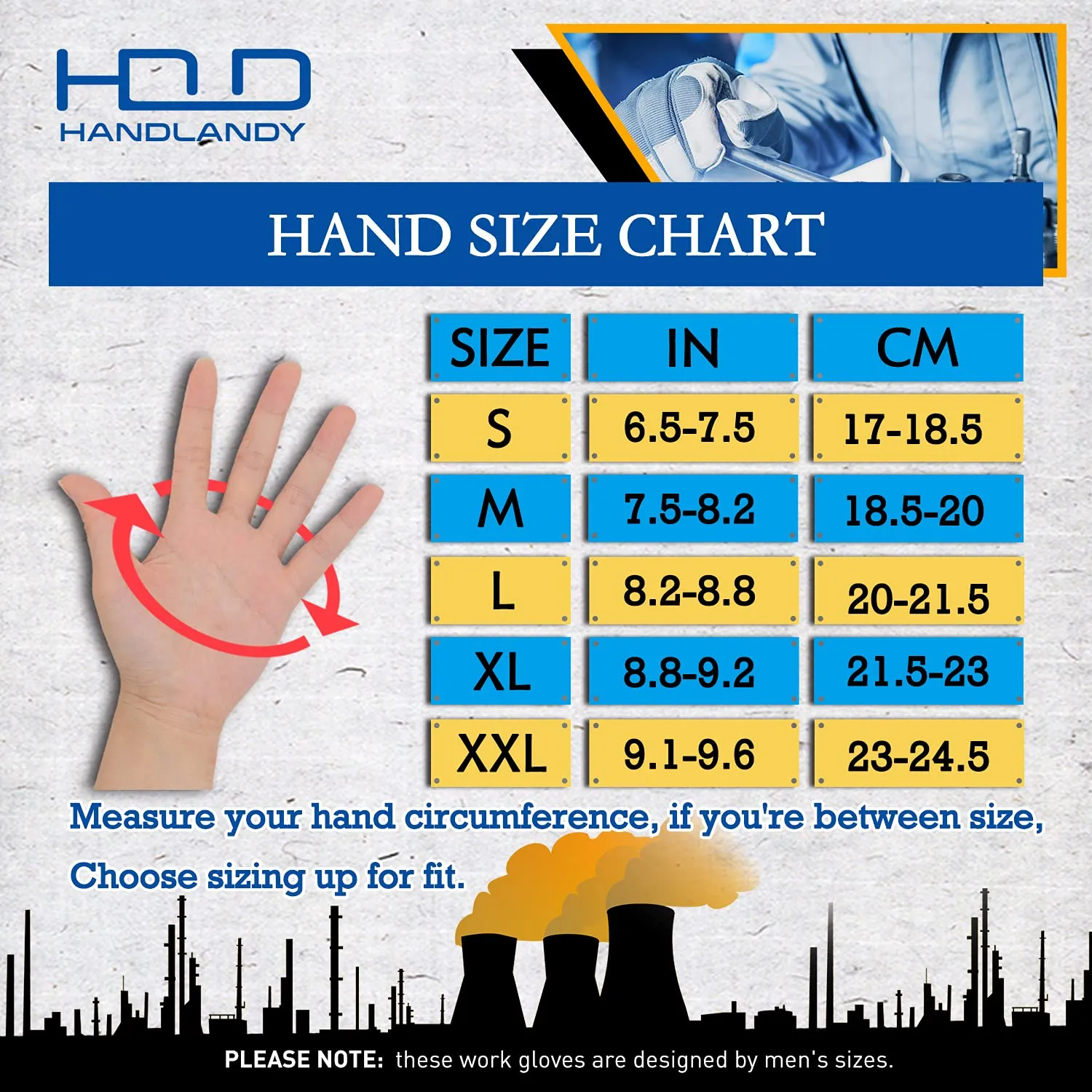 HANDLANDY Work Gloves Men & Women, Utility Mechanic Working Gloves Touch Screen, Flexible Breathable Yard Work Gloves (Medium, Grey)