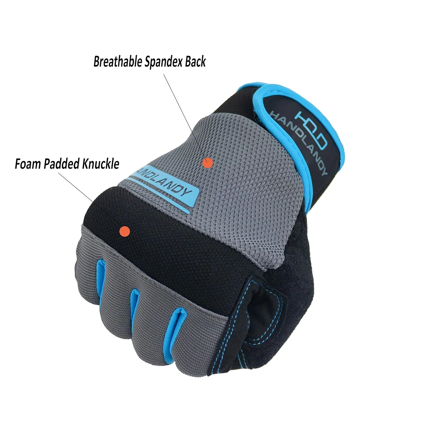HANDLANDY Work Gloves Men & Women, Utility Mechanic Working Gloves Touch Screen, Flexible Breathable Yard Work Gloves (Medium, Grey)
