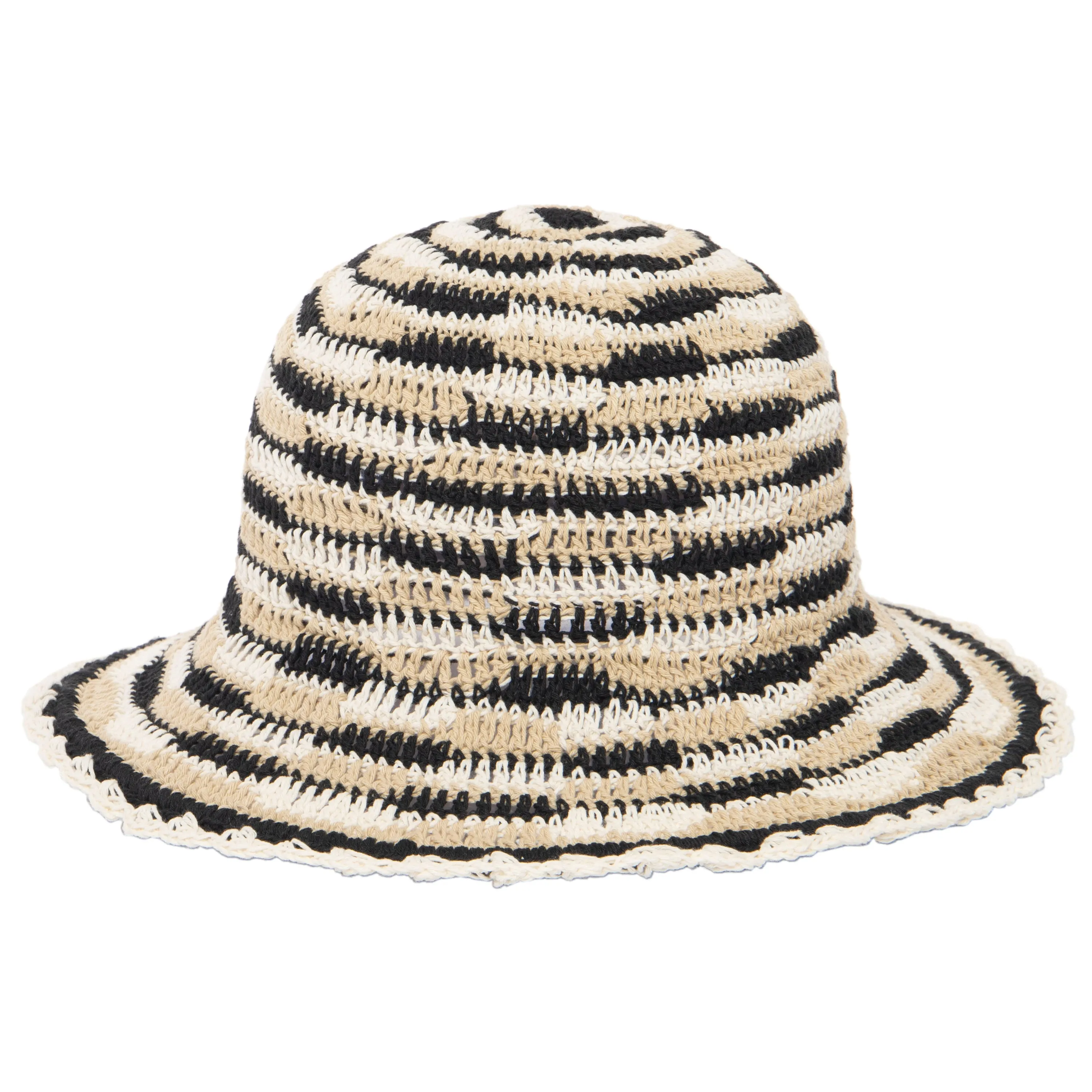 Heather Pattern Women's Crocheted Brim Hat